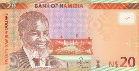 P17 Namibia 20 Dollars Year 2015 (Without Diamond)